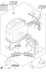 DF 175 drawing Engine Cover (White)