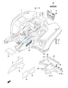 LT-A500XP Z drawing REAR FENDER (LT-A500XPL2 P24)