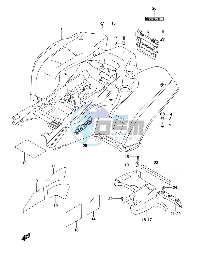 REAR FENDER (LT-A500XPL2 P24)