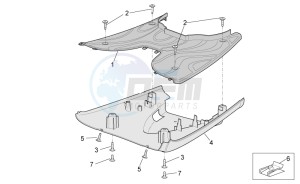 Scarabeo 50 2t e2 (eng. piaggio) drawing Central body II - Panel