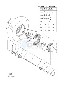 YFM550FWAD YFM5FGPHB GRIZZLY 550 EPS HUNTER (1HS7) drawing FRONT WHEEL 2