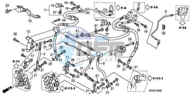 FRONT BRAKE HOSE (ST1300)