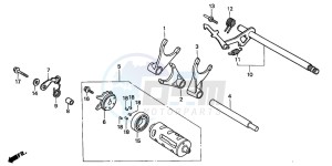 VT750C3 drawing GEARSHIFT DRUM