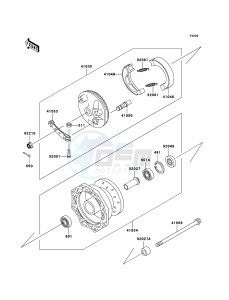 KLX110 KLX110A8F EU drawing Front Hub