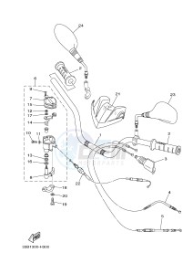 YFM250R RAPTOR 250 (33B8) drawing STEERING HANDLE & CABLE