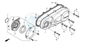 SES150 125 drawing LEFT CRANKCASE COVER