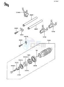 ZG 1200 B [VOYAGER XII] (B6-B9) [VOYAGER XII] drawing GEAR CHANGE DRUM_SHIFT FORK-- S- -