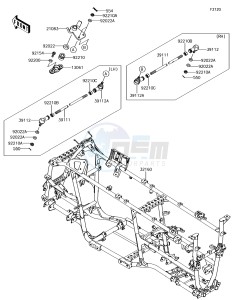 BRUTE FORCE 750 4x4i EPS KVF750HGF EU drawing Frame