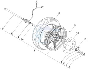 Fly 50 4t (NSE1000U03) drawing Front wheel