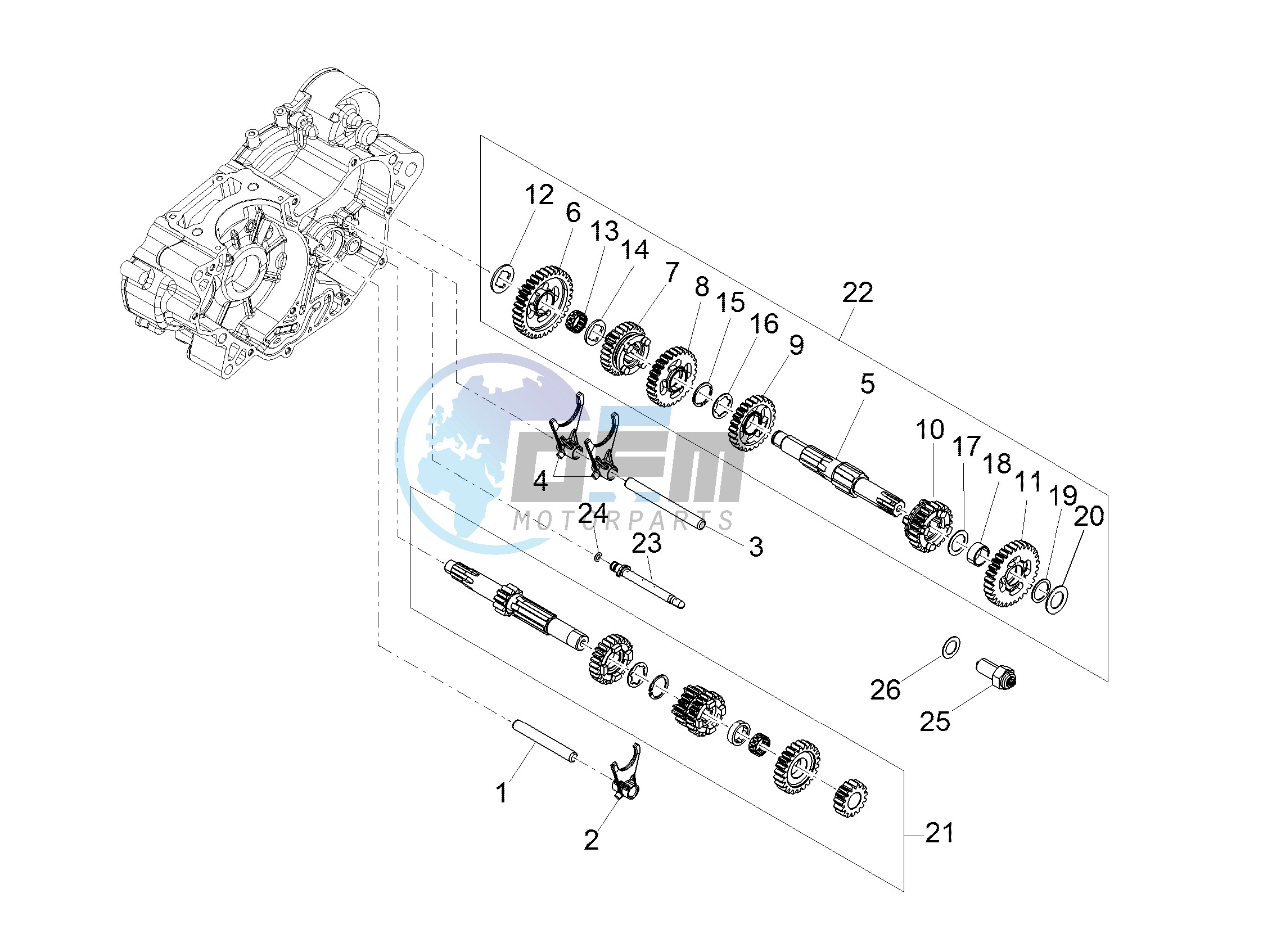 Gear box - Gear assembly