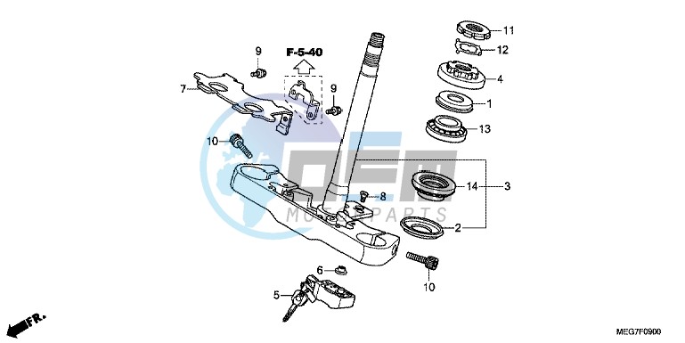 STEERING STEM ( VT750C2B/ CS/ C/ CA)