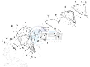 Liberty 50 iGet 4T 3V 25kmh (EMEA) drawing Front glove-box - Knee-guard panel