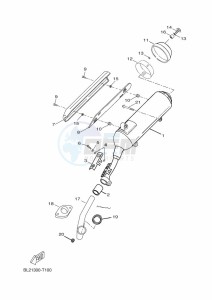 YP125RA XMAX 125 TECH MAX (BL26) drawing EXHAUST