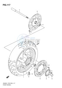 AN400 (E3-E28) Burgman drawing FRONT WHEEL (AN400ZAL1 E28)