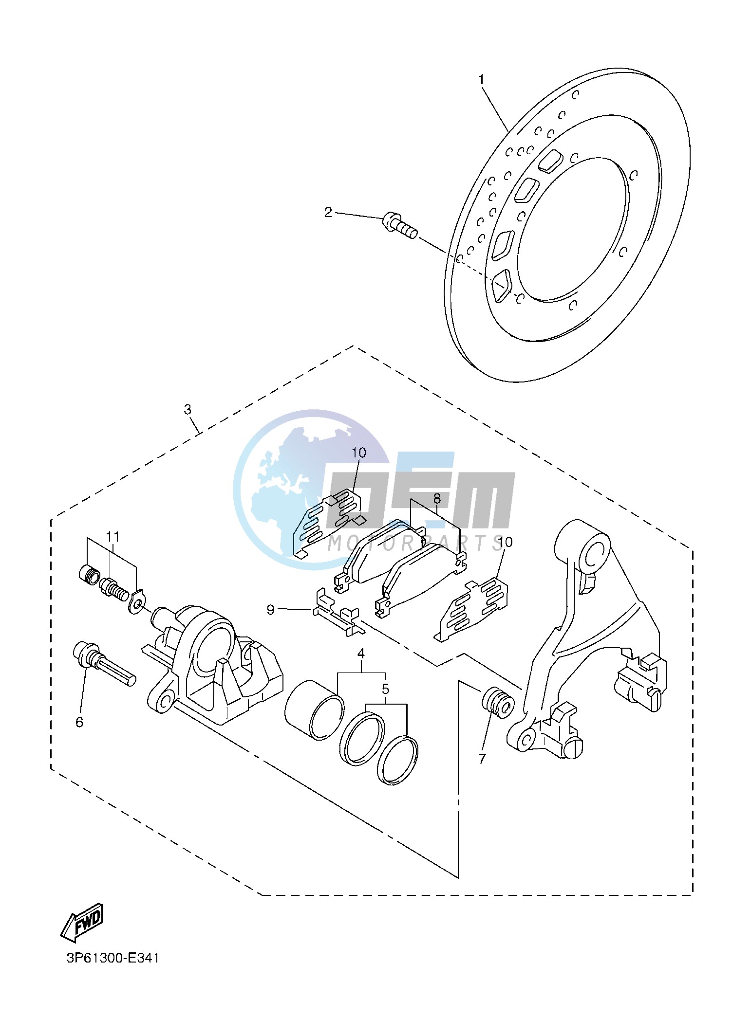 REAR BRAKE CALIPER