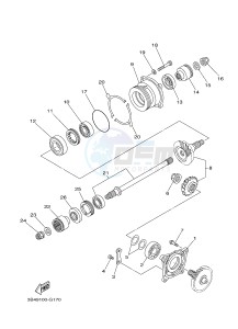 YFM550FWA YFM550DE GRIZZLY 550 (1NPC) drawing MIDDLE DRIVE GEAR