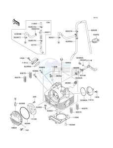 KLF 300 [BAYOU 300] (B15-B17) [BAYOU 300] drawing CYLINDER HEAD