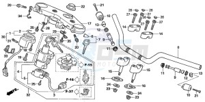 CB1300 CB1300SUPER FOUR drawing HANDLE PIPE/TOP BRIDGE