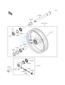 ZX 600 F [NINJA ZX-6R] (F1-F3) [NINJA ZX-6R] drawing FRONT WHEEL