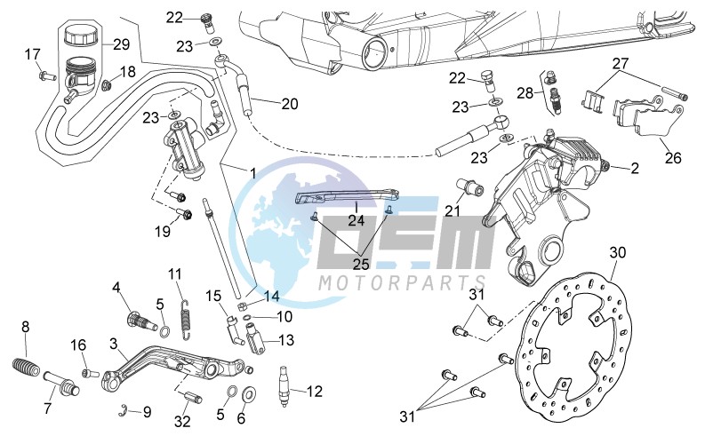 Rear brake system