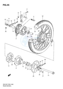 GN125 (E2) drawing REAR WHEEL (GN125V W X Y K1)