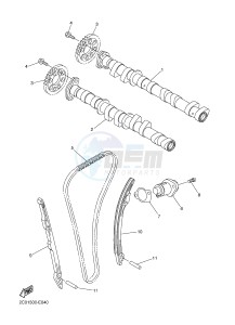 YZF-R6 600 R6 (2CXA) drawing CAMSHAFT & CHAIN