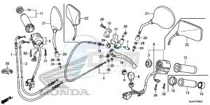 VT750CSE Shadow - VT750CS-E UK - (E) drawing HANDLE LEVER/ SWITCH/ CABLE