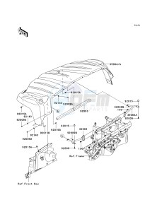 KRF 750 A [TERYX 750 4X4] (A8F) A8F drawing FRONT FENDER-- S- -