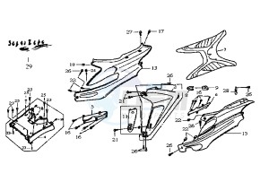 SUPER DUKE - 150 cc drawing SIDE COVERS