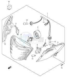 AN400 (E2) Burgman drawing FRONT COMBINATION LAMP (MODEL X Y E4,E18,E22,E34,E54,P37)