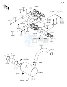 JET SKI STX-15F JT1500AJF EU drawing Muffler(s)