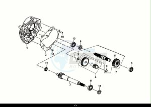 CROX 50 (AE05WB-EU) (E5) (M1) drawing MISSION CASE-DRIVE SHAFT