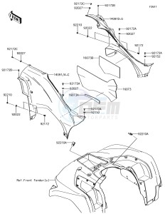 BRUTE FORCE 750 4x4i EPS KVF750GJF EU drawing Side Covers