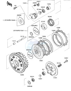 ZX 750 F [NINJA 750R] (F1-F3) [NINJA 750R] drawing CLUTCH