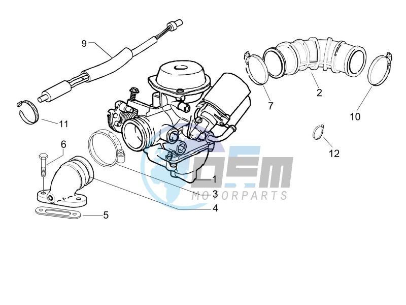 Carburettor assembly - Union pipe