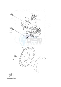 YP125R X-MAX125 (2DM1 2DM1) drawing REAR BRAKE CALIPER