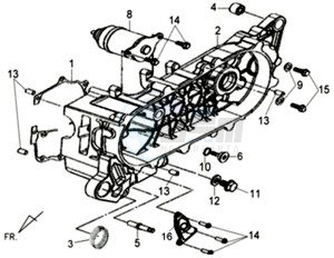 ORBIT II 50 drawing CRANKCASE COVER LEFT