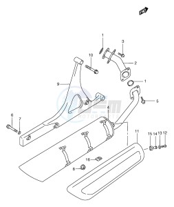 AN250 (E2) Burgman drawing MUFFLER (MODEL X W Y)