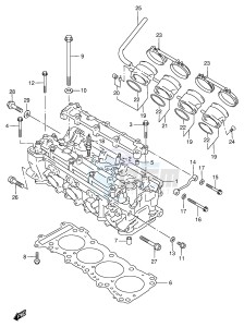 GSX-R750 (E2) drawing CYLINDER HEAD (MODEL T V)