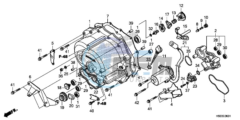 FRONT CRANKCASE COVER (TRX250TE)