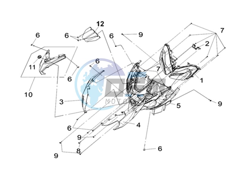 FRONT COWL /  INDICATOR LIGHTS / BINNENBEENSCH.