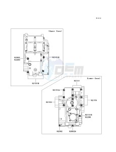 EX250 J [NINJA 250R] (J8F-J9FA) J8F drawing CRANKCASE BOLT PATTERN