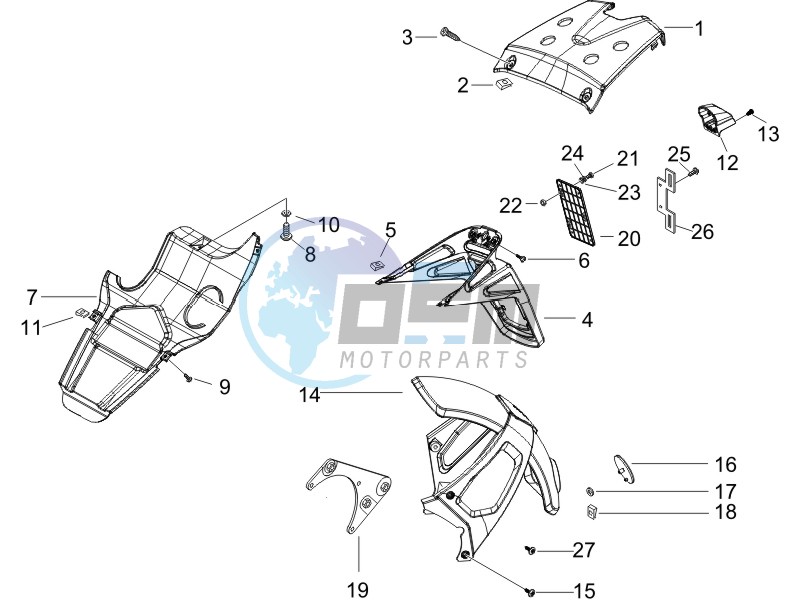 Rear cover - Splash guard