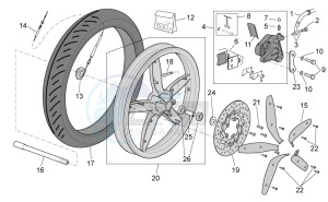 Scarabeo 50 4t 2v e2 drawing Front wheel - disc brake