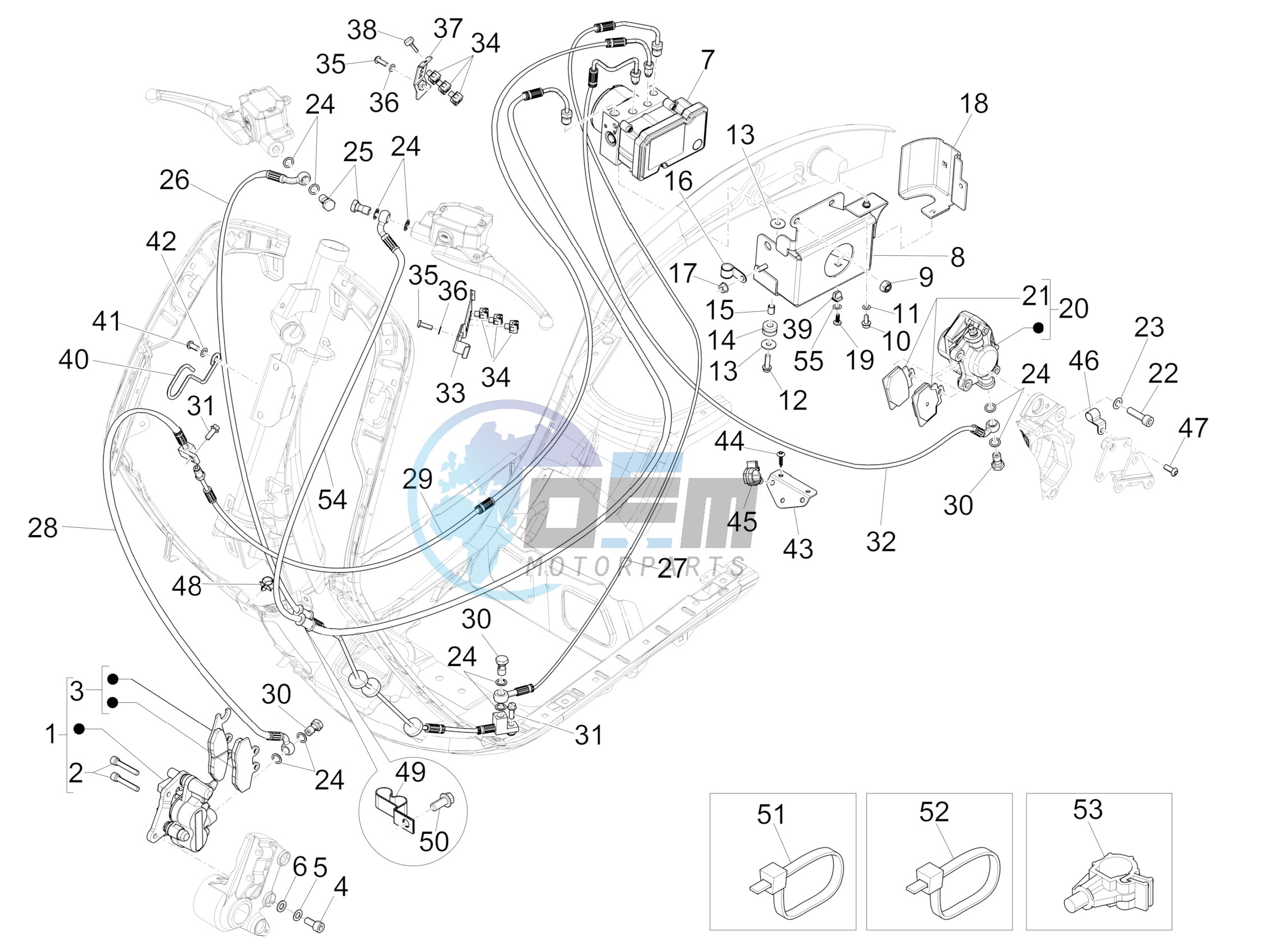 Brakes pipes - Calipers (ABS)