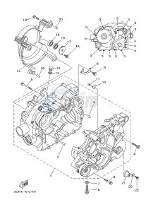 YFM350A YFM350TE GRIZZLY 350 2WD (B142 B143 B144) drawing CRANKCASE