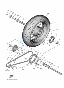 MT-09-SP MTN890D (BAMP) drawing REAR WHEEL