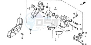 XR400R drawing REAR BRAKE CALIPER