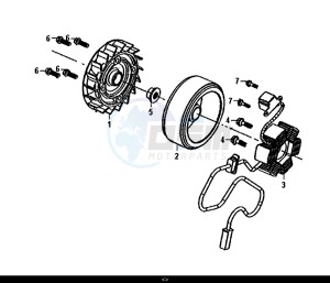 ORBIT II 50 (45 KM/H) (AE05W8-EU) (L8-M0) drawing AC GEN. ASSY