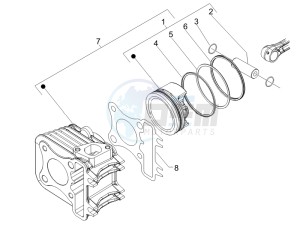 Liberty 150 4t e3 moc drawing Cylinder-piston-wrist pin unit